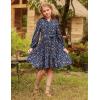 imageGRACE KARIN Girls Long Sleeve Fall Dresses Floral Hawaiian Party Dress for Teen Casual Pleated Outfits Size 614YNavy Bluecolorful Floral