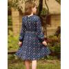 imageGRACE KARIN Girls Long Sleeve Fall Dresses Floral Hawaiian Party Dress for Teen Casual Pleated Outfits Size 614YNavy Bluecolorful Floral