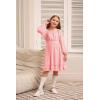 imageGRACE KARIN Girls Ruffle Tiered Dress Long Sleeve Swiss Dot Flowy ALine Dress 614YLight Pink