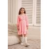 imageGRACE KARIN Girls Ruffle Tiered Dress Long Sleeve Swiss Dot Flowy ALine Dress 614YLight Pink