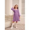 imageGRACE KARIN Girls Ruffle Tiered Dress Long Sleeve Swiss Dot Flowy ALine Dress 614YPlum