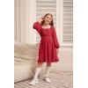 imageGRACE KARIN Girls Ruffle Tiered Dress Long Sleeve Swiss Dot Flowy ALine Dress 614YRed