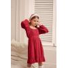 imageGRACE KARIN Girls Ruffle Tiered Dress Long Sleeve Swiss Dot Flowy ALine Dress 614YRed