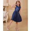 imageGRACE KARIN Girls Sequin Dress Sleeveless Prom Party Formal Graduations Fancy Tween Girls Dresses Size 512Navy Blue
