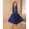 imageGRACE KARIN Girls Sequin Dress Sleeveless Prom Party Formal Graduations Fancy Tween Girls Dresses Size 512Navy Blue