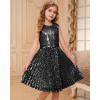 imageGRACE KARIN Girls Sequin Dress Sleeveless Prom Party Formal Graduations Fancy Tween Girls Dresses Size 512Normal Black