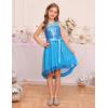 imageGRACE KARIN Girls Sequin Party Formal Dress Wedding Guest Sparkle Fancy Birthday Tulle High Low Prom Dresses 614 YearsBlue