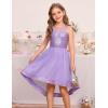 imageGRACE KARIN Girls Sequin Party Formal Dress Wedding Guest Sparkle Fancy Birthday Tulle High Low Prom Dresses 614 YearsFantasy Purple