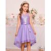 imageGRACE KARIN Girls Sequin Party Formal Dress Wedding Guest Sparkle Fancy Birthday Tulle High Low Prom Dresses 614 YearsFantasy Purple