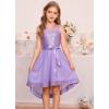 imageGRACE KARIN Girls Sequin Party Formal Dress Wedding Guest Sparkle Fancy Birthday Tulle High Low Prom Dresses 614 YearsFantasy Purple