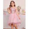 imageGRACE KARIN Girls Sequin Party Formal Dress Wedding Guest Sparkle Fancy Birthday Tulle High Low Prom Dresses 614 YearsPink