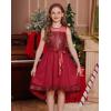 imageGRACE KARIN Girls Sequin Party Formal Dress Wedding Guest Sparkle Fancy Birthday Tulle High Low Prom Dresses 614 YearsRed
