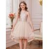imageGRACE KARIN Girls Sequin Party Formal Dress Wedding Guest Sparkle Fancy Birthday Tulle High Low Prom Dresses 614 YearsRose Gold