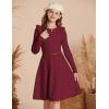 imageGRACE KARIN Girls Sweater Dress Fall Winter Long Sleeve Cable Knit Pullover Dresses for Girls 512YBurgundy