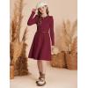 imageGRACE KARIN Girls Sweater Dress Fall Winter Long Sleeve Cable Knit Pullover Dresses for Girls 512YBurgundy