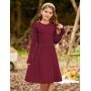 imageGRACE KARIN Girls Sweater Dress Fall Winter Long Sleeve Cable Knit Pullover Dresses for Girls 512YBurgundy