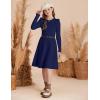 imageGRACE KARIN Girls Sweater Dress Fall Winter Long Sleeve Cable Knit Pullover Dresses for Girls 512YNavy Blue