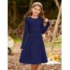 imageGRACE KARIN Girls Sweater Dress Fall Winter Long Sleeve Cable Knit Pullover Dresses for Girls 512YNavy Blue