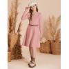 imageGRACE KARIN Girls Sweater Dress Fall Winter Long Sleeve Cable Knit Pullover Dresses for Girls 512YPink