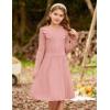 imageGRACE KARIN Girls Sweater Dress Fall Winter Long Sleeve Cable Knit Pullover Dresses for Girls 512YPink