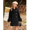imageGRACE KARIN Girls Winter Dress Coat Girl Faux Fur Long Sleeve Jacket Kids Long Lined Outerwear with Pockets BeltBlack