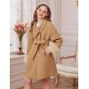 imageGRACE KARIN Girls Winter Dress Coat Girl Faux Fur Long Sleeve Jacket Kids Long Lined Outerwear with Pockets BeltKhaki