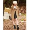 imageGRACE KARIN Girls Winter Dress Coat Girl Faux Fur Long Sleeve Jacket Kids Long Lined Outerwear with Pockets BeltKhaki
