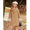 imageGRACE KARIN Girls Winter Dress Coat Girl Faux Fur Long Sleeve Jacket Kids Long Lined Outerwear with Pockets BeltKhaki