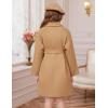 imageGRACE KARIN Girls Winter Dress Coat Girl Faux Fur Long Sleeve Jacket Kids Long Lined Outerwear with Pockets BeltKhaki