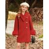 imageGRACE KARIN Girls Winter Dress Coat Girl Faux Fur Long Sleeve Jacket Kids Long Lined Outerwear with Pockets BeltRed