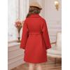 imageGRACE KARIN Girls Winter Dress Coat Girl Faux Fur Long Sleeve Jacket Kids Long Lined Outerwear with Pockets BeltRed