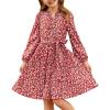 imageGRACE KARIN Girls Long Sleeve Fall Dresses Floral Hawaiian Party Dress for Teen Casual Pleated Outfits Size 614YWine Redcolorful Floral