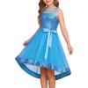 imageGRACE KARIN Girls Sequin Party Formal Dress Wedding Guest Sparkle Fancy Birthday Tulle High Low Prom Dresses 614 YearsBlue
