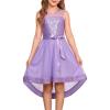 imageGRACE KARIN Girls Sequin Party Formal Dress Wedding Guest Sparkle Fancy Birthday Tulle High Low Prom Dresses 614 YearsFantasy Purple