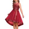 imageGRACE KARIN Girls Sequin Party Formal Dress Wedding Guest Sparkle Fancy Birthday Tulle High Low Prom Dresses 614 YearsRed