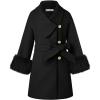 imageGRACE KARIN Girls Winter Dress Coat Girl Faux Fur Long Sleeve Jacket Kids Long Lined Outerwear with Pockets BeltBlack