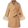 imageGRACE KARIN Girls Winter Dress Coat Girl Faux Fur Long Sleeve Jacket Kids Long Lined Outerwear with Pockets BeltKhaki