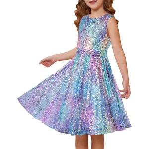 imageGRACE KARIN Girls Sequin Dress Sleeveless Prom Party Formal Graduations Fancy Tween Girls Dresses Size 512Magic White