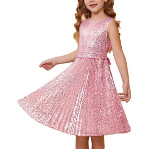 imageGRACE KARIN Girls Sequin Dress Sleeveless Prom Party Formal Graduations Fancy Tween Girls Dresses Size 512Pink
