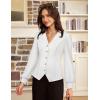 imageGRACE KARIN 2025 Women Fall Work Office BlousesLong Sleeve Trendy Work TopsV Neck Button Down Slim ShirtsIvory White