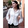 imageGRACE KARIN 2025 Women Fall Work Office BlousesLong Sleeve Trendy Work TopsV Neck Button Down Slim ShirtsIvory White