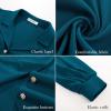 imageGRACE KARIN 2025 Women Fall Work Office BlousesLong Sleeve Trendy Work TopsV Neck Button Down Slim ShirtsPeacock Blue