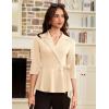imageGRACE KARIN 2025 Womens Wrap V Neck Peplum Tops Elegant 34 Sleeve Dressy Casual Blouses Work Business Tie Front ShirtApricot