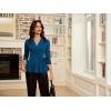 imageGRACE KARIN 2025 Womens Wrap V Neck Peplum Tops Elegant 34 Sleeve Dressy Casual Blouses Work Business Tie Front ShirtPeacock Blue