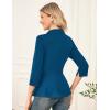 imageGRACE KARIN 2025 Womens Wrap V Neck Peplum Tops Elegant 34 Sleeve Dressy Casual Blouses Work Business Tie Front ShirtPeacock Blue