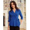imageGRACE KARIN 2025 Womens Wrap V Neck Peplum Tops Elegant 34 Sleeve Dressy Casual Blouses Work Business Tie Front ShirtRoyal Blue
