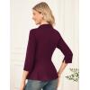 imageGRACE KARIN 2025 Womens Wrap V Neck Peplum Tops Elegant 34 Sleeve Dressy Casual Blouses Work Business Tie Front ShirtWine Red