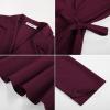imageGRACE KARIN 2025 Womens Wrap V Neck Peplum Tops Elegant 34 Sleeve Dressy Casual Blouses Work Business Tie Front ShirtWine Red
