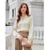 imageGRACE KARIN Business Casual Tops for Women Satin Silk Blouse Collared V Neck Long Sleeve Work Shirts Dressy Tops Fall ClothesApricot