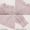 imageGRACE KARIN Business Casual Tops for Women Satin Silk Blouse Collared V Neck Long Sleeve Work Shirts Dressy Tops Fall ClothesPink